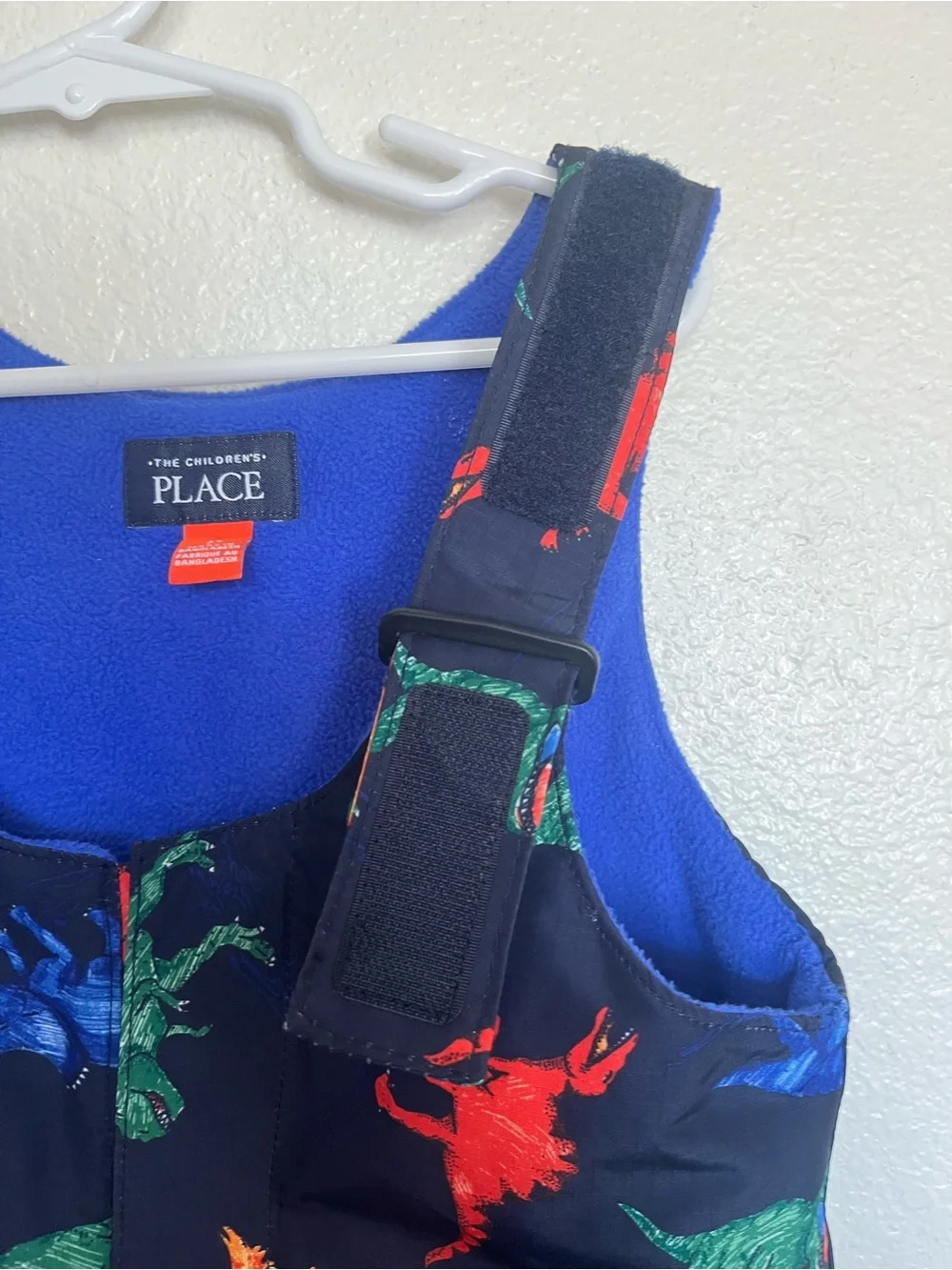 The Children's Place Navy Dinosaur Snow Bib & Gloves Set with Dino Print 3T